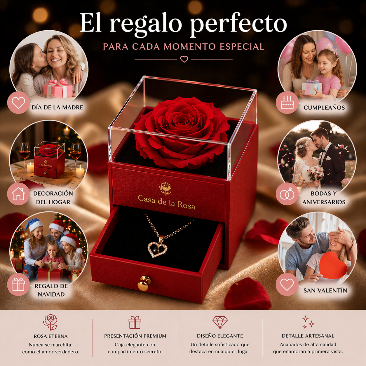 Rosa Preservada (Caja de Regalo Flor)